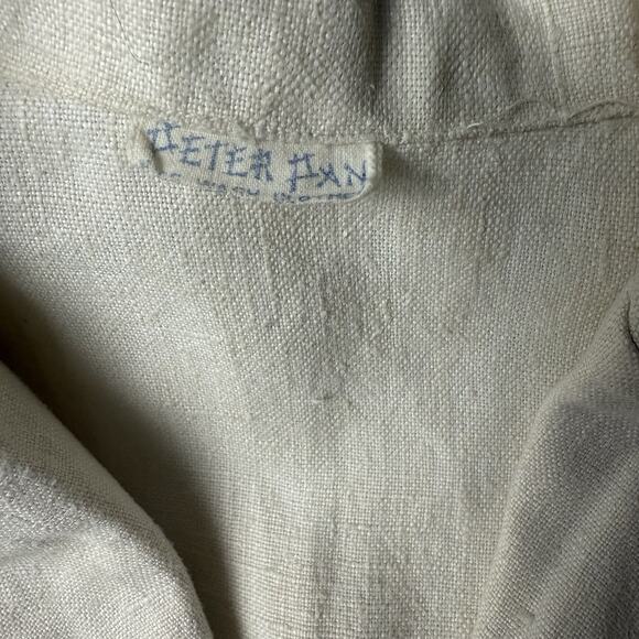 Vtg Peter Pan Kids Blazer Jacket Natural Cream Linen Boy Size 6/7 Button Classic - Picture 4 of 4